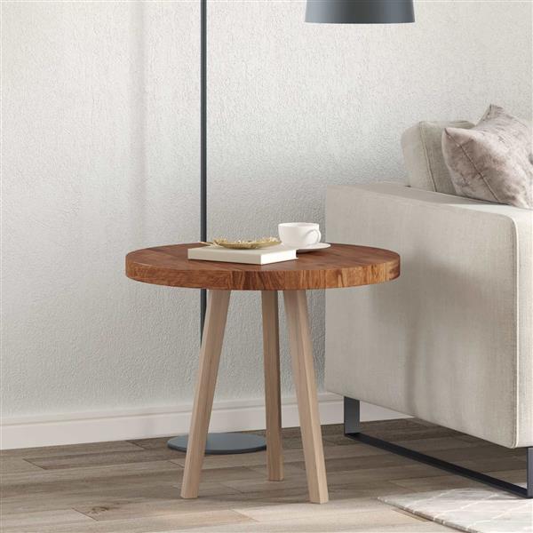 Grote foto vidaxl tafelblad licht bruin 60 x 4 cm massief eikenhout antiek en kunst stoelen en banken