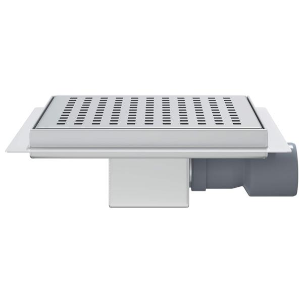 Grote foto vidaxl dot doucheafvoer zilver 20 x 20 cm roestvrij staal 304 doe het zelf en verbouw sanitair