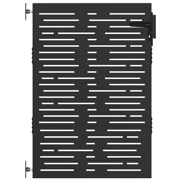 Grote foto vidaxl tuinpoort met slot zwart 85 x 125 cm poedergecoat staal tuin en terras hekken en schuttingen