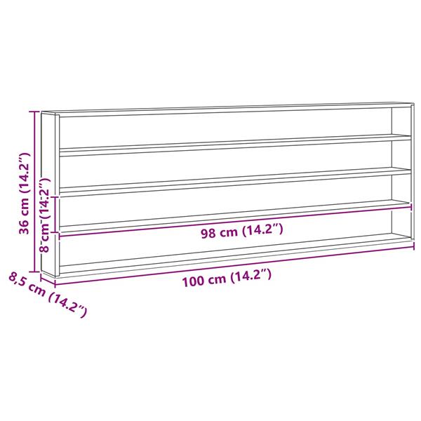 Grote foto vidaxl muurdisplaykast met plank beige 100 x 8 5 x 36 cm bewerkt hout huis en inrichting woningdecoratie
