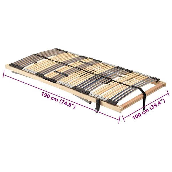 Grote foto vidaxl lattenbodem bruin 100 x 190 cm massief beukenhout antiek en kunst stoelen en banken