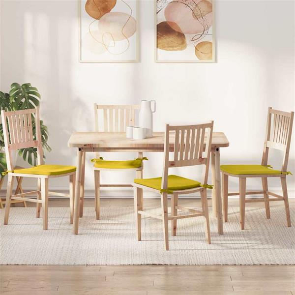 Grote foto vidaxl zitkussens 4 pcs geel 40 x 40 x 3 cm fluweel huis en inrichting woningdecoratie