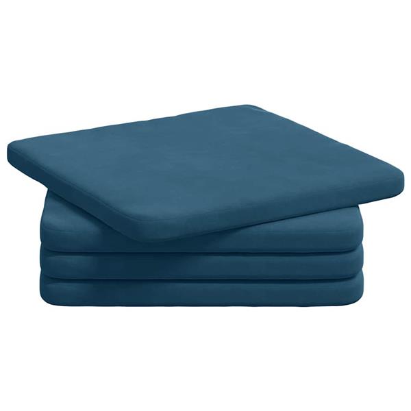 Grote foto vidaxl zitkussens 4 pcs blauw 40 x 40 x 3 cm fluweel huis en inrichting woningdecoratie