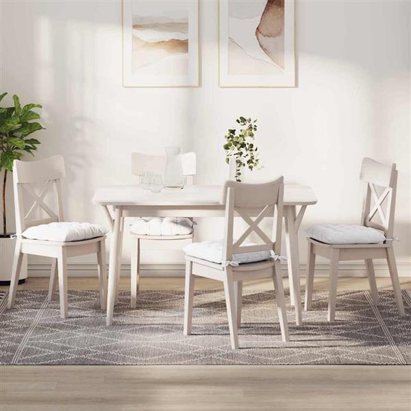 Grote foto vidaxl zitkussens 4 pcs wit 40 x 40 x 6 cm stof huis en inrichting woningdecoratie