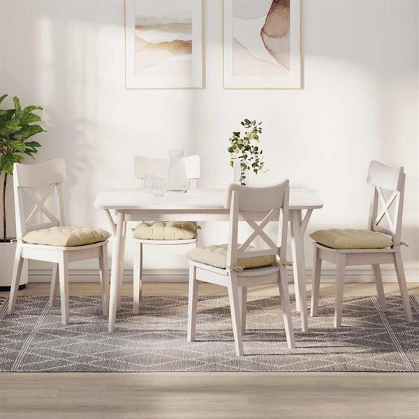 Grote foto vidaxl zitkussens 4 pcs cr me 40 x 40 x 6 cm stof huis en inrichting woningdecoratie