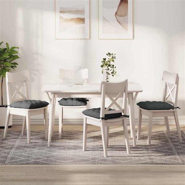 Grote foto vidaxl zitkussens 4 pcs donkergrijs 40 x 40 x 6 cm stof huis en inrichting woningdecoratie