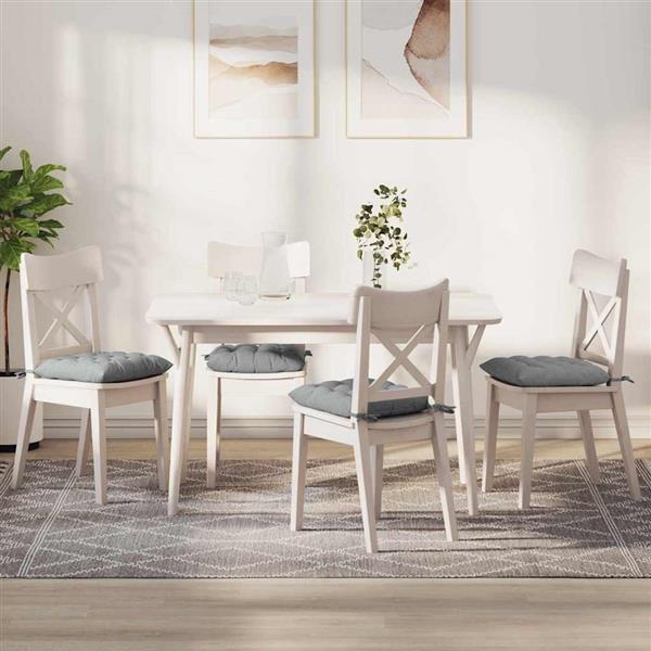 Grote foto vidaxl zitkussens 4 pcs lichtgrijs 40 x 40 x 6 cm stof huis en inrichting woningdecoratie