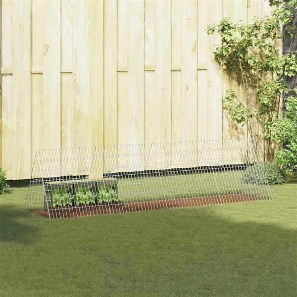 Grote foto vidaxl konijnenkooi zilver 650 x 55 x 55 cm gegalvaniseerd staal dieren en toebehoren hokken en kooien