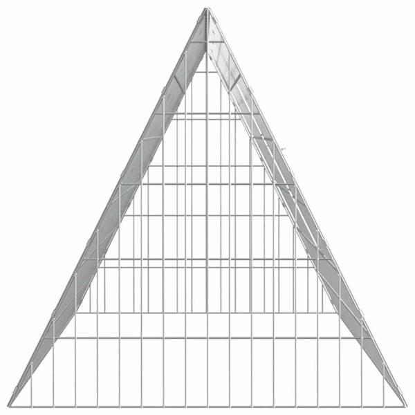 Grote foto vidaxl konijnenkooi zilver 650 x 55 x 55 cm gegalvaniseerd staal dieren en toebehoren hokken en kooien