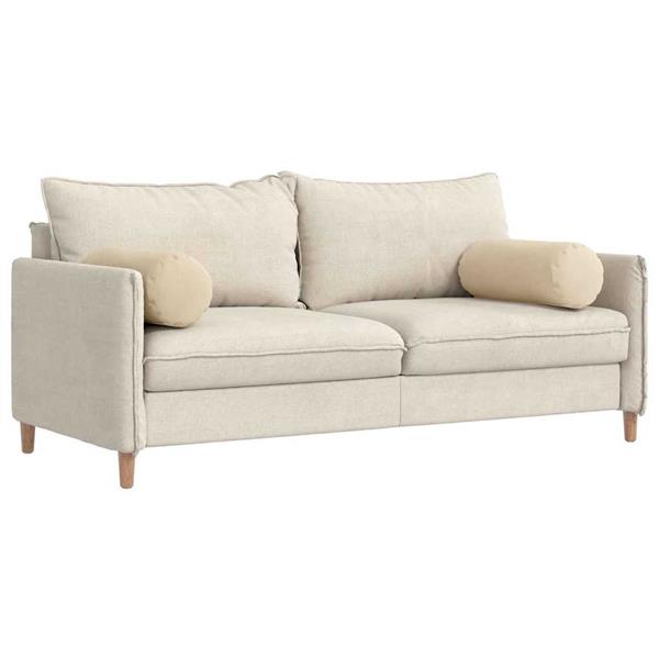 Grote foto vidaxl bolster kussens 2 stuks cr me 25 x 70 cm microvezel stof huis en inrichting woningdecoratie