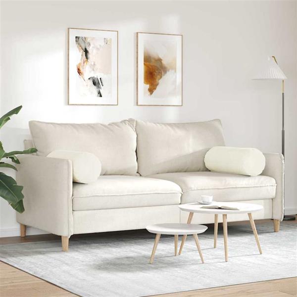 Grote foto vidaxl bolster kussens 2 stuks cr me 25 x 70 cm cordstof huis en inrichting woningdecoratie