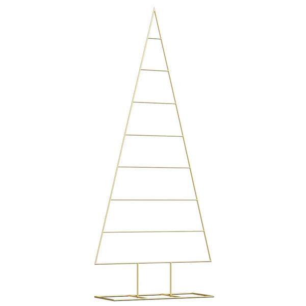 Grote foto vidaxl metalen kerstboom met standaard goud 181 cm poedergecoat staal diversen overige diversen