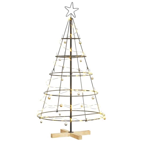 Grote foto vidaxl kerst cone boom met standaard zwart 126 cm staal diversen overige diversen