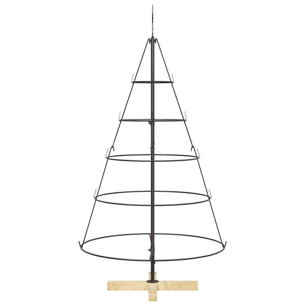 Grote foto vidaxl kerst cone boom met standaard zwart 126 cm staal diversen overige diversen