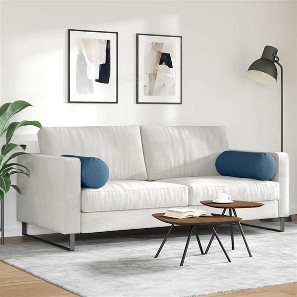 Grote foto vidaxl bolster kussens 2 stuks blauw 25 x 70 cm stof huis en inrichting woningdecoratie