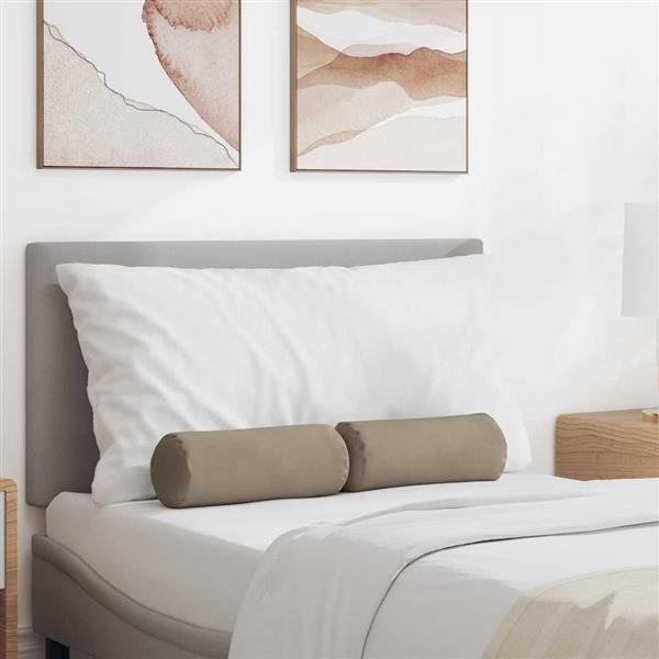 Grote foto vidaxl bolster kussens 2 stuks taupe 15 x 40 cm microvezel stof huis en inrichting woningdecoratie