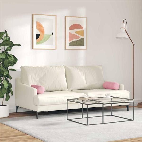 Grote foto vidaxl bolster kussens 2 stuks roze 15 x 40 cm cordstof huis en inrichting woningdecoratie