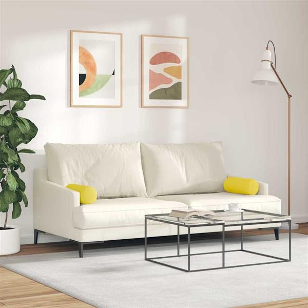 Grote foto vidaxl bolster kussens 2 stuks lichtgeel 15 x 40 cm stof huis en inrichting woningdecoratie