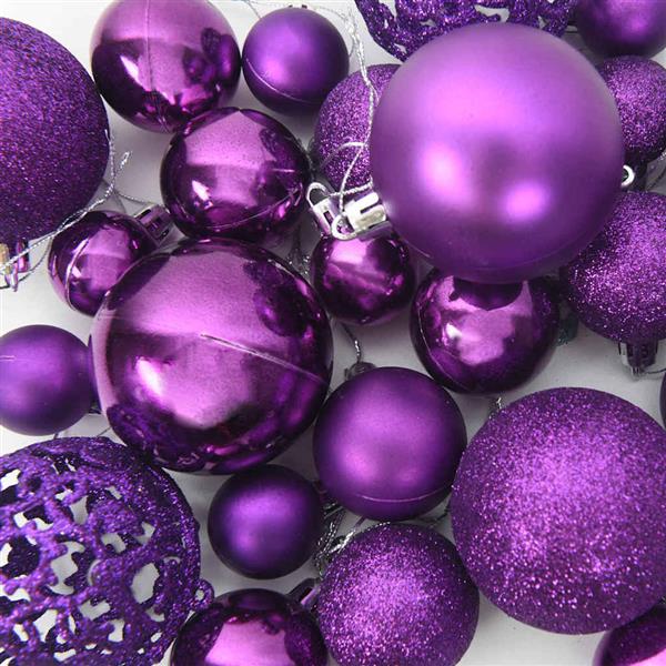 Grote foto vidaxl kerstbal set met 300 led 120 pcs lila kunststof diversen overige diversen