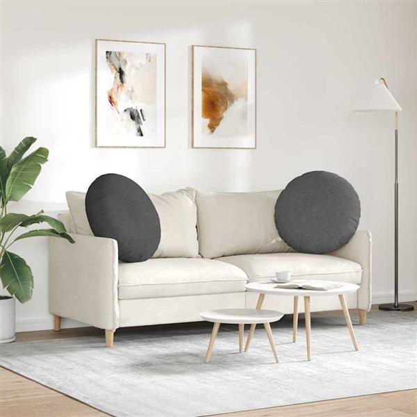 Grote foto vidaxl zitkussens 2 pcs donkergrijs 60 x 21 cm katoen stof huis en inrichting woningdecoratie