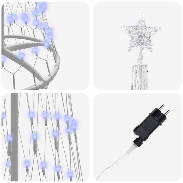 Grote foto vidaxl led kerstboom met 290 led met standaard blauw 250 cm metaal diversen overige diversen