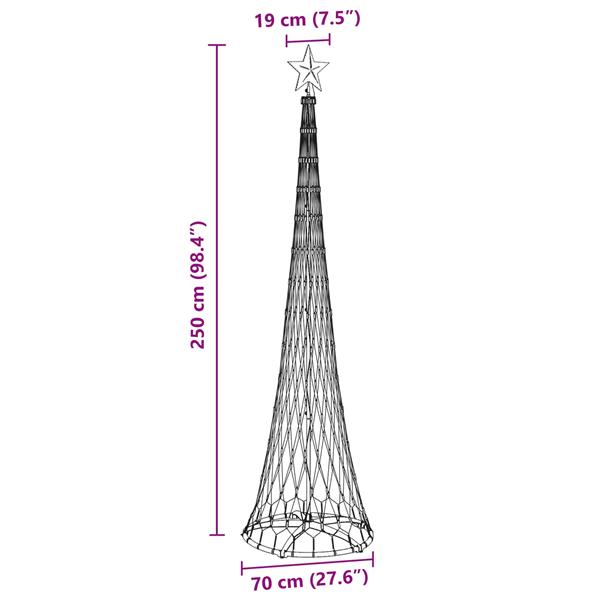 Grote foto vidaxl led kerstboom met 290 led met standaard blauw 250 cm metaal diversen overige diversen