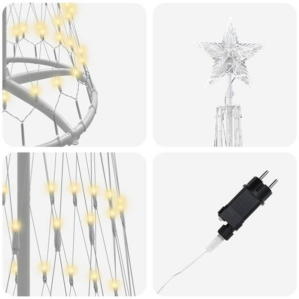 Grote foto vidaxl led kerstboom met 290 led warmwit 70 x 70 x 250 cm metaal diversen overige diversen