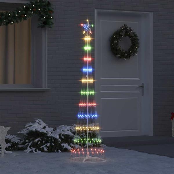 Grote foto vidaxl led kerstboom met 230 led multikleur 51 x 51 x 190 cm metaal diversen overige diversen