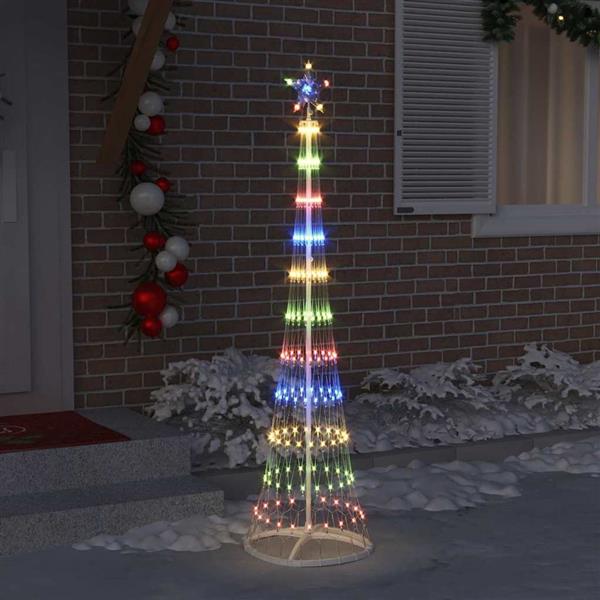 Grote foto vidaxl led kerstboom met 230 led multikleur 51 x 51 x 190 cm metaal diversen overige diversen