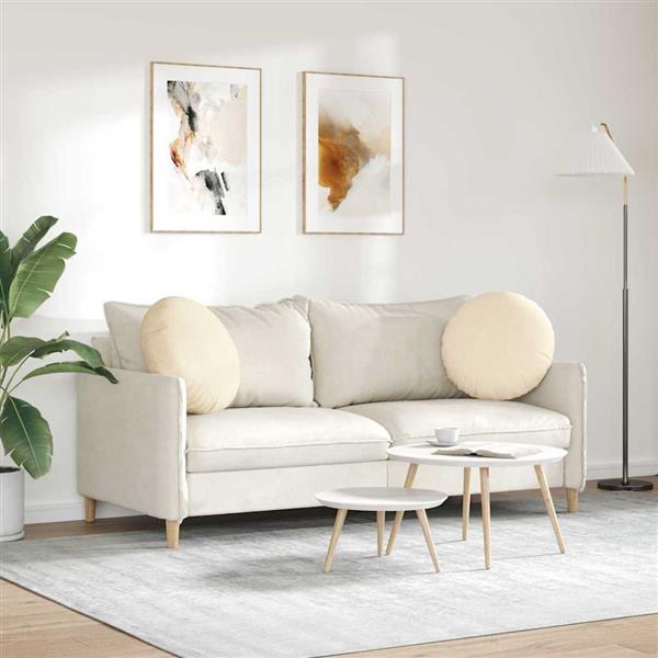 Grote foto vidaxl zitkussens 2 pcs cr me 50 x 19 cm katoen stof huis en inrichting woningdecoratie