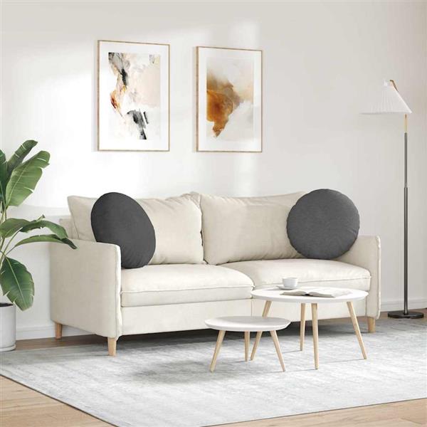 Grote foto vidaxl zitkussens 2 pcs donkergrijs 50 x 19 cm katoen stof huis en inrichting woningdecoratie