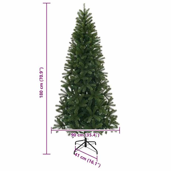Grote foto vidaxl kunstkerstboom met standaard groen 180 cm pvc pe en staal diversen overige diversen