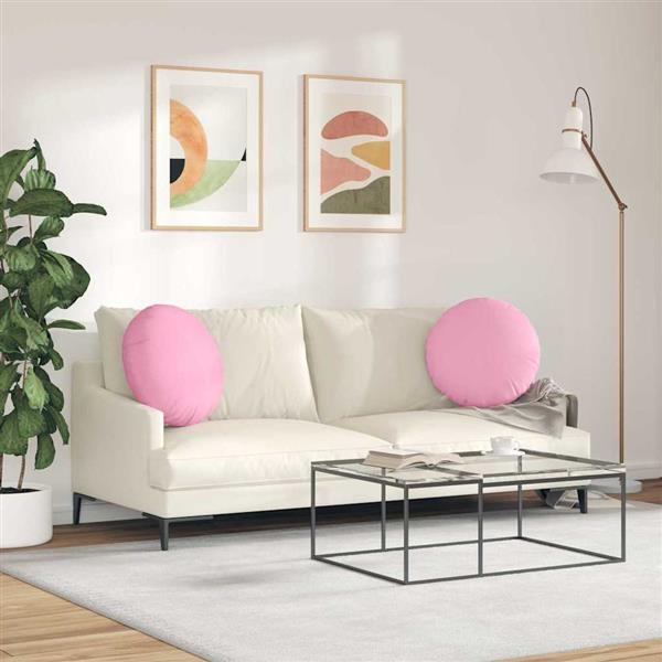 Grote foto vidaxl zitkussens 2 pcs roze 50 x 19 cm stof huis en inrichting woningdecoratie