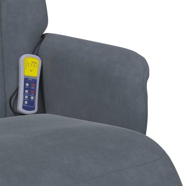 Grote foto vidaxl massage recliner stoel donkergrijs 91 x 71 x 105 cm fluweel huis en inrichting stoelen