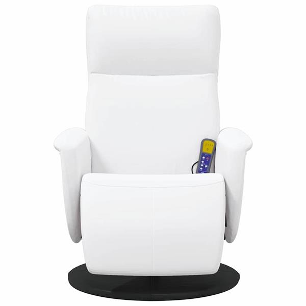 Grote foto vidaxl massage recliner stoel wit 71 x 90 x 105 cm nep leer huis en inrichting stoelen