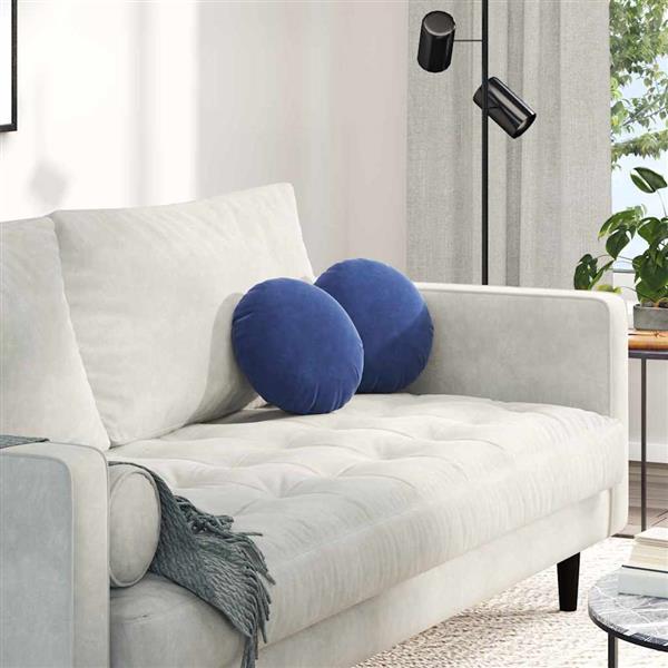 Grote foto vidaxl zitkussens 2 pcs politieblauw 30 x 13 cm fluweel huis en inrichting woningdecoratie