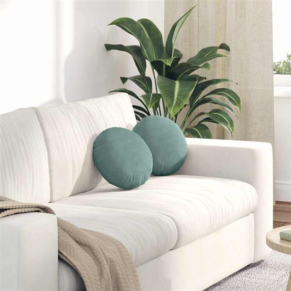 Grote foto vidaxl zitkussens 2 pcs zeegroen 30 x 13 cm fluweel huis en inrichting woningdecoratie