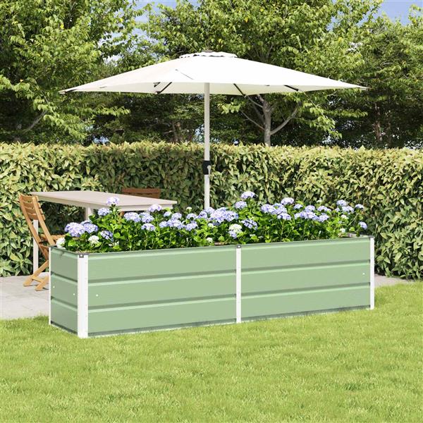 Grote foto vidaxl plantenbak pastelgroen 480 x 50 x 45 cm gegalvaniseerd staal tuin en terras overige tuin en terras