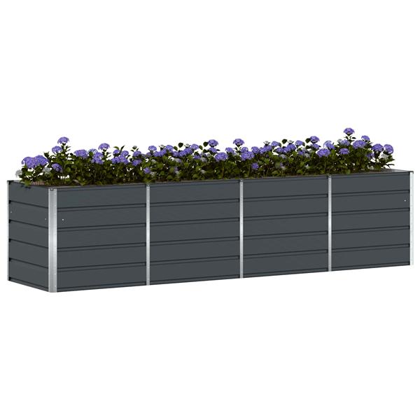 Grote foto vidaxl plantenbak antraciet 240 x 80 x 75 cm staal tuin en terras overige tuin en terras