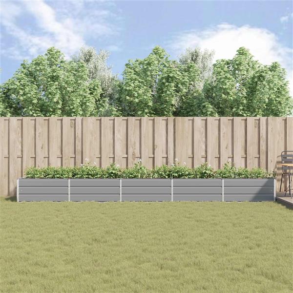 Grote foto vidaxl plantenbak lichtgrijs 195 x 100 x 45 cm gegalvaniseerd staal tuin en terras overige tuin en terras