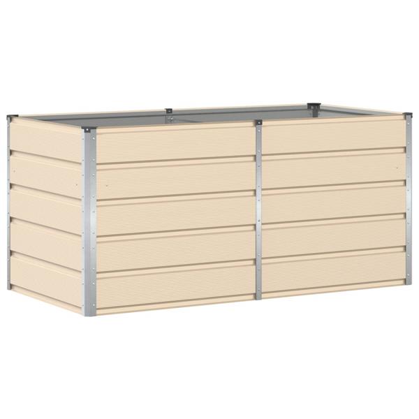 Grote foto vidaxl plantenbak ivoor 160 x 80 x 75 cm staal tuin en terras overige tuin en terras