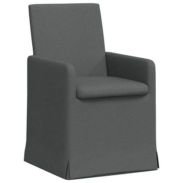 Grote foto vidaxl eettafelstoelen 2 pcs donkergrijs 57 x 67 x 95 cm stof huis en inrichting stoelen
