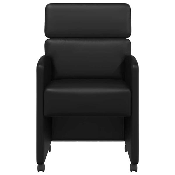 Grote foto vidaxl eetkamerstoelen met wieltjes 2 pcs zwart 58 x 65 x 98 cm huis en inrichting stoelen