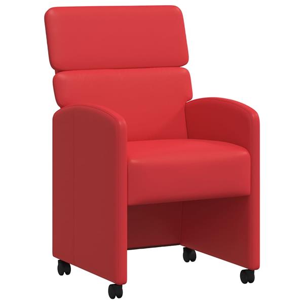 Grote foto vidaxl eetkamerstoelen met wieltjes 2 pcs rood 58 x 65 x 98 cm huis en inrichting stoelen