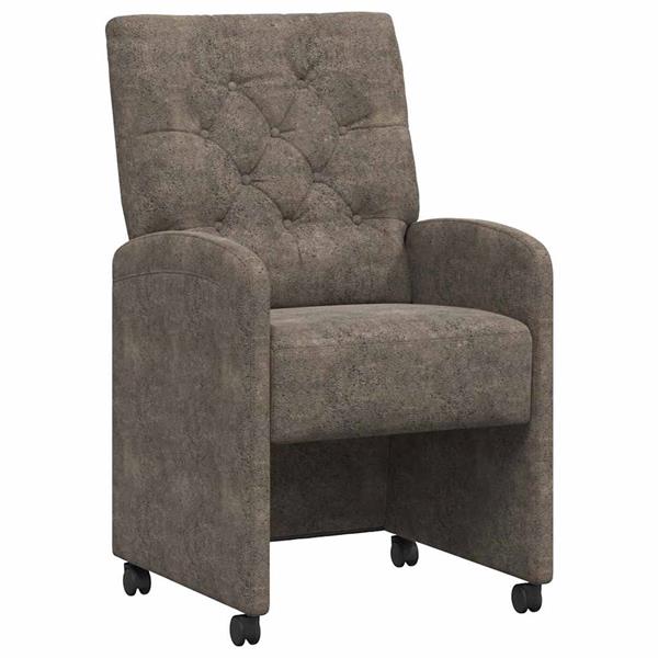 Grote foto vidaxl eetkamerstoelen met wieltjes 2 pcs donkergrijs 58 x 67 x 97 cm huis en inrichting stoelen