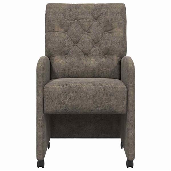 Grote foto vidaxl eetkamerstoelen met wieltjes 2 pcs donkergrijs 58 x 67 x 97 cm huis en inrichting stoelen