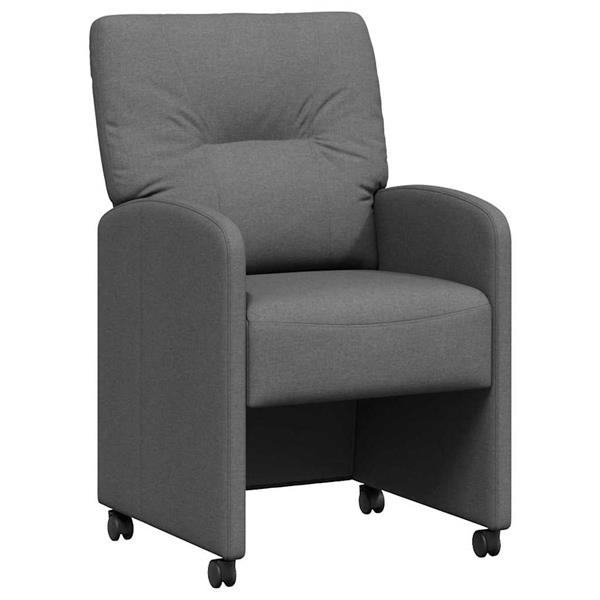 Grote foto vidaxl eetkamerstoelen met wieltjes 2 pcs donkergrijs 57 x 67 x 95 cm huis en inrichting stoelen