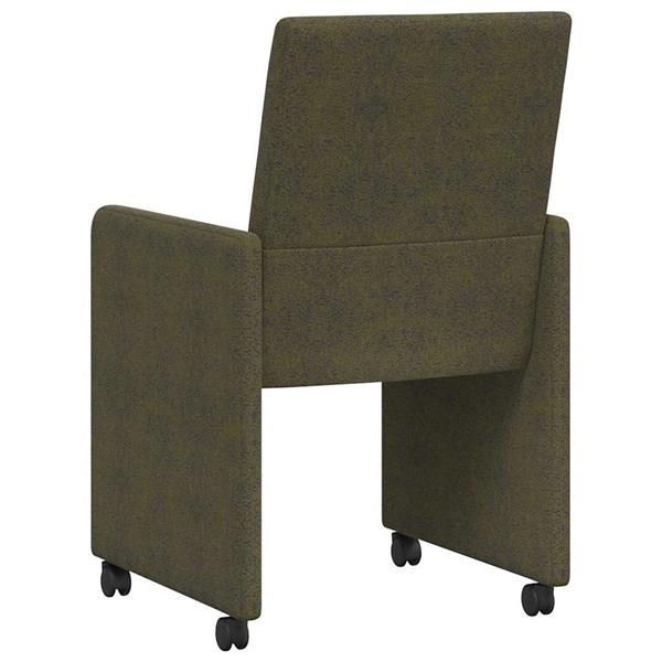 Grote foto vidaxl eetkamerstoelen met wieltjes 2 pcs leger groen 57 x 66 x 94 cm huis en inrichting stoelen