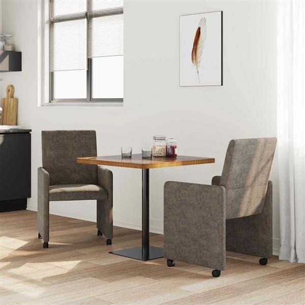 Grote foto vidaxl eetkamerstoelen met wieltjes 2 pcs donkergrijs 57 x 66 x 94 cm huis en inrichting stoelen