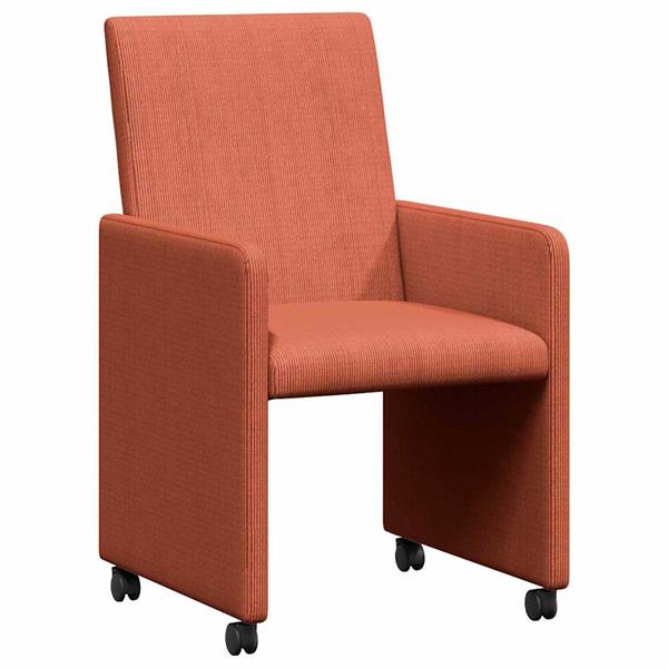 Grote foto vidaxl eetkamerstoelen met wieltjes 2 pcs rood oranje 57 x 66 x 94 cm huis en inrichting stoelen